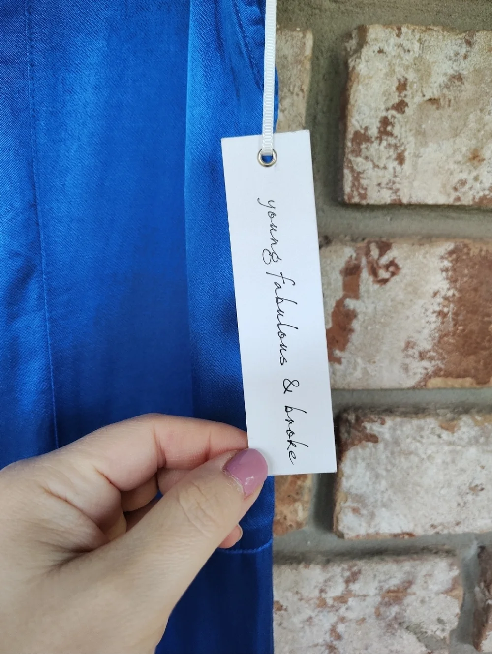 YFB Young Fabulous & Broke NWT  Royal Blue Satin Jogger Pants Sz S Indie Sleeze